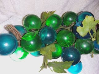 Vintage Blue and Green Lucite Acrylic Grape Cluster Driftwood 2