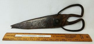 Large Antique Hand Wrought Iron Shears Scissors