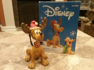 Disney Poliwoggs Reindeer Pluto Figurine Sculpture Vintage Nib Hand Made