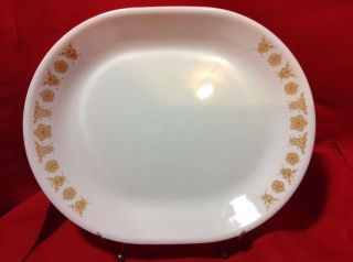 Vintage Corelle Butterfly Gold 12 1/4 " Oval Serving Meat Platter Corning