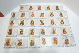 Red Man Chewing Tobacco Complete Set 40 American Indian Chiefs Cards C.  1950 