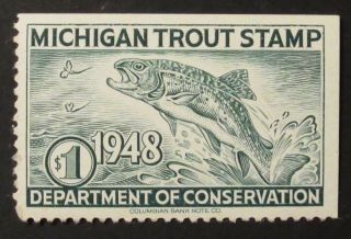 1948 Michigan Trout Fishing Stamp
