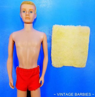 1st Issue Flocked Blond Straight Leg Ken Doll 750 Vintage 1960 