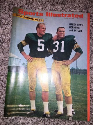 Vintage Green Bay Packers Sports Illustrated August 1966 Paul Hornung Jim Taylor