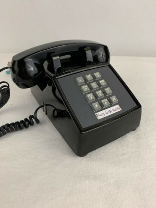 Vintage Push Button Phone Telephone Black Mid Century Classic Very Display