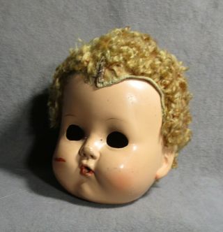 Vintage Ideal Betsy Wetsy Doll Head W/beautiful Caracul Wig