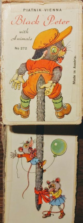 Vintage Black Peter Card Game With Animals Piatnik Vienna No 272 Austria