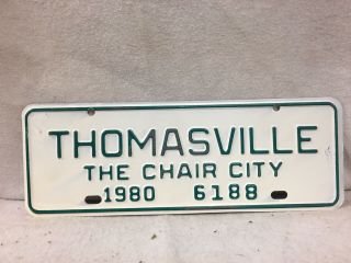 Vintage 1980 Thomasville,  North Carolina City License Plate