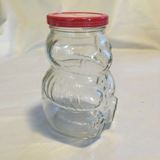 Vintage Glass Jar Kraft Big Teddy Bear Figural With Lid 2