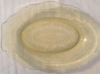 Vintage Federal Glass Patrician/spoke Yellow Depression Glass 11 " Oval Platter