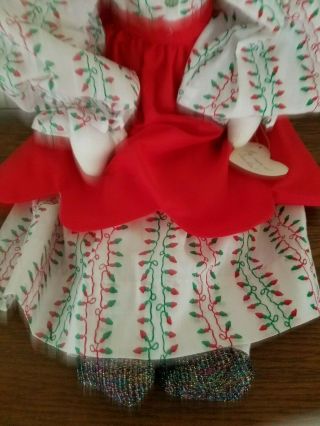 Vintage Hand Made Cloth Christmas Doll Yarn Hair 25 
