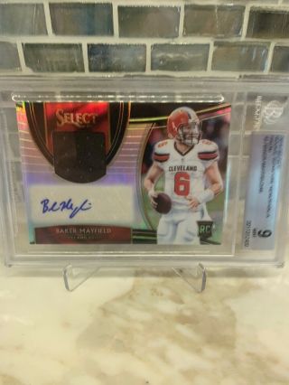 2018 Select Baker Mayfield Rpa Rookie Patch Auto /49 Bgs 9 Browns