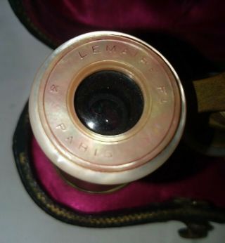 Antique Opera Glasses Mother of Pearl/Brass From Paris for Stowell & Co Boston 3