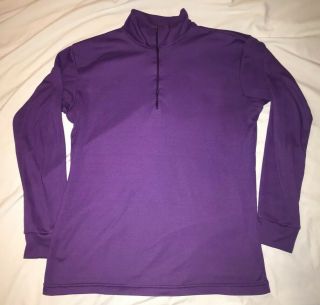 Patagonia Vintage Capilene Base Layer Shirt Purple 1/4 Usa Zip Mens Sz L