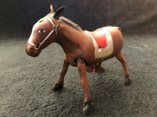 Vintage Occupied Japan Tin Wind Up Mechanical Horse Collectible Toy