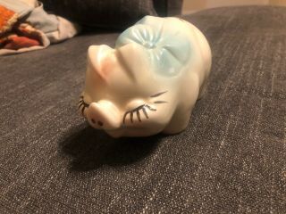 Vintage Ceramic Pig Piggy Bank Eye Lashes Barn Find So Cute