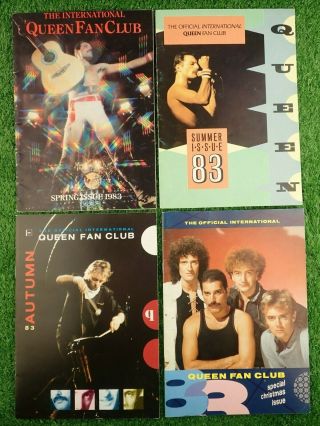 Vintage Official Queen Fan Club Magazines Spring Summer Autumn Christmas 1983