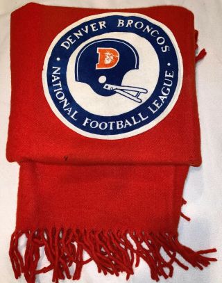 Vintage 60s Pendleton 100 Wool Denver Broncos Stadium Fringe Blanket W/logo Kc