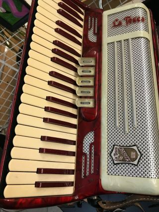 La Tosca by Gretsch Accordion made in Italy With Case Vintage Antique Red 3