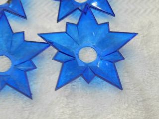Vintage C7 Clear Blue Plastic Star Reflectors