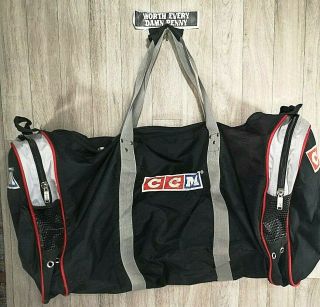 Vintage Ccm Hockey Equipment Bag W Vented Side Pockets Classic Design Large