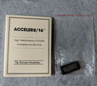 Acceler8 / 16 Cp/m Emulator Ibm Pc Ms - Dos Software Toolworks Nec V20 8088 Chip