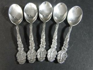 5 Antique Gorham Lag Mark Versailles Sterling Silver Ice Cream Spoons X5