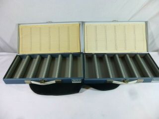(2) Vintage Smith - Victor 35mm Metal Slide Storage Case (container,  File,  Box)