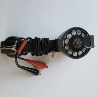 Vintage Beco Butt Set Linesman Test Set Rotary Dial Telephone With Clips