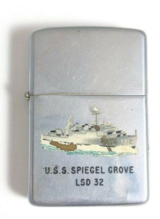 Vintage 1959 Town & Country Military Zippo Lighter | U.  S.  S.  Spiegel Grove Lsd 32