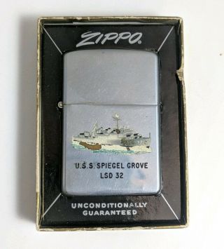 Vintage 1959 Town & Country Military Zippo Lighter | U.  S.  S.  Spiegel Grove LSD 32 2