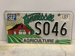 2001 Tennessee Agriculture License Plate