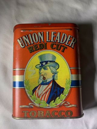 Vintage/rare Union Leader Redi - Cut Tobacco Tin