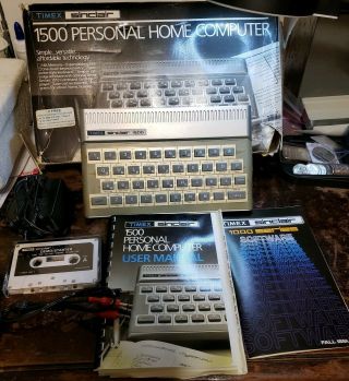 Rare Vintage Timex Sinclair 1500 Personal Computer In Org Box Manuals Shape
