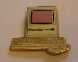 Apple Computer Macintosh Plus Pink Variant Vintage Pin Badge Mac Macintosh