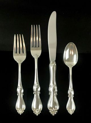 Towle Queen Elizabeth Sterling Flatware Place Setting,  Forks,  Knife Spoon (4pc)