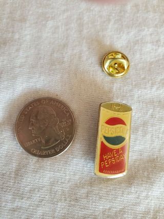 Vintage Pepsi Soda Can Advertising Hat Lapel Pin 1980s Enamel " Have A Pepsi Day "