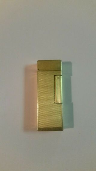 Dunhill Rollagas Barley Pattern Gold Plated Lighter Un - Serviced