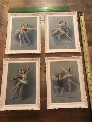 Vintage “gina” Ballerina Framed Wall Art Prints Mid Century Hollywood Regency