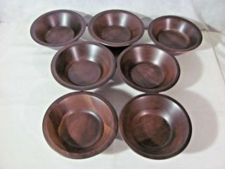 Giftwood Heirloom Giftware Dark Walnut Wooden Salad Bowl with 7 Individual Bowls 3