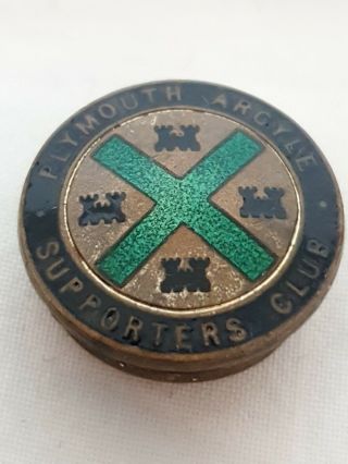 Plymouth Argyle Fc Vintage Supporters Club Badge Maker H W Miller B 