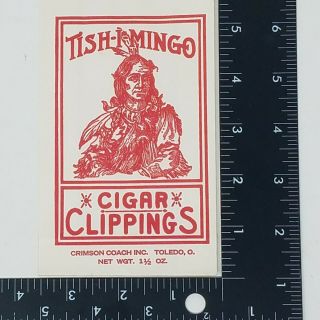 Tish - I - Mingo Smoking Tobacco Advertising Cigar Clipping Bag American Indian 0924 2