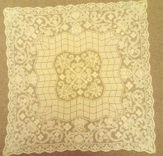 Antique / Vintage Hand Made With Love,  Lace Table Cloth,  In
