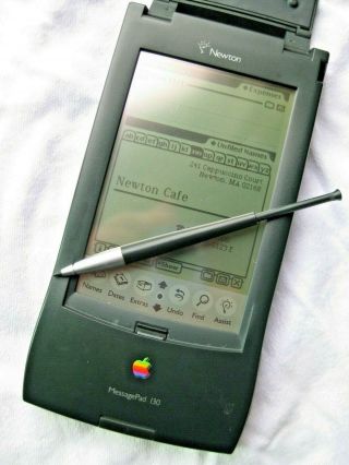 Vintage Apple Newton Messagepad 130 With 4mb Card,  Stylus & Charger -