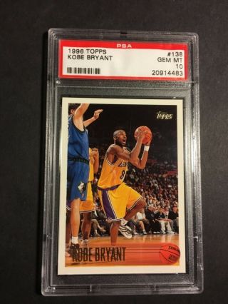 1996 Topps 138 Kobe Bryant Rookie Card.  Psa 10.
