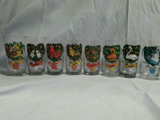 12 Days Of Christmas Vintage Indiana Glass Missing 1 And 3 [only 10 Glasses]
