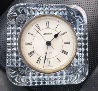 Vintage Staiger West Germany Quartz France Lead Crystal Clock Mantel Desk