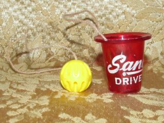 Vintage Cup And Ball Game Advertising Sandys Drive Ins Restaurant