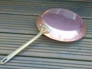 Quality Vintage French Copper Frying Pan Skillet Bronze Handle 22cm