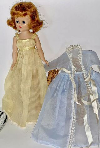 Vintage 1957 Vogue Jill Doll 10 " Untagged Robe & Nitegown,  Pink Shoes